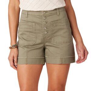Democracy Womens "Ab"solution Skyrise Button Fly Shorts with Fixed Fray Cuff 10